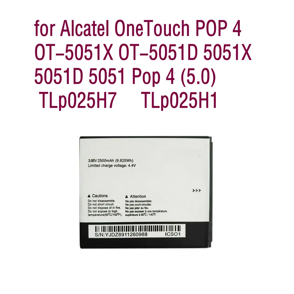 Высококачественный аккумулятор для Alcatel 5051 Pop 4 (5 0) TLp025H1 TLp025H7 мобильный телефон |