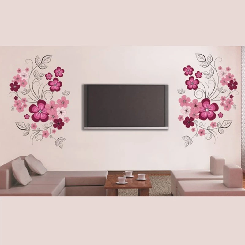 Цветные цветы наклейки на стену ТВ диван фон украшение для свадьбы сделай сам