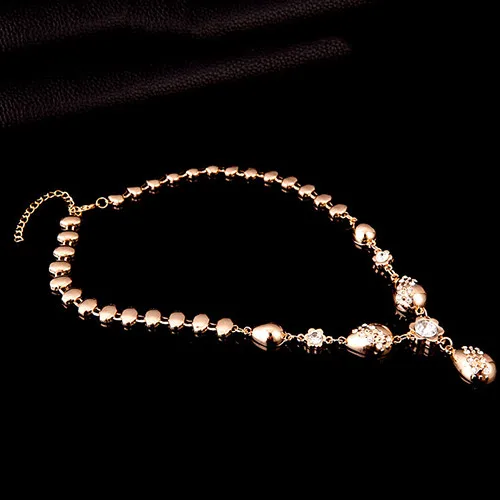 Banquet Flower Waterdrop Pendant Collar Necklace Bracelet Ring Earrings Wedding Party Elegant Jewelry Sets Women Valentine Gifts