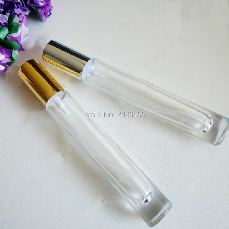 

10ML Glass Perfume Bottle with Bright Silver or Gold Spray Cap Cosmetic Perfume Packing Spray Bottle, 30pcs/lot