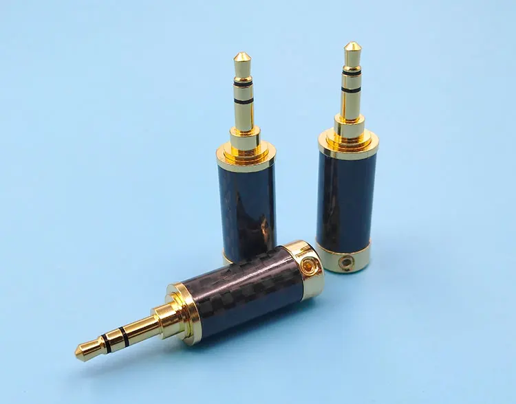 Pure copper plated carbon fiber upgrade 3 pole stereo headphone plug 3 5MM