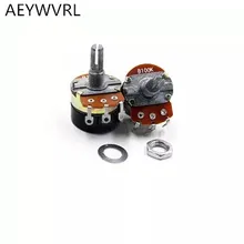 WH138-1 WH138 5K 10K 20K 50K 100K 250K B500K 2 Вт 20 мм Регулируемое сопротивление регулятор скорости с переключателем потенциометра