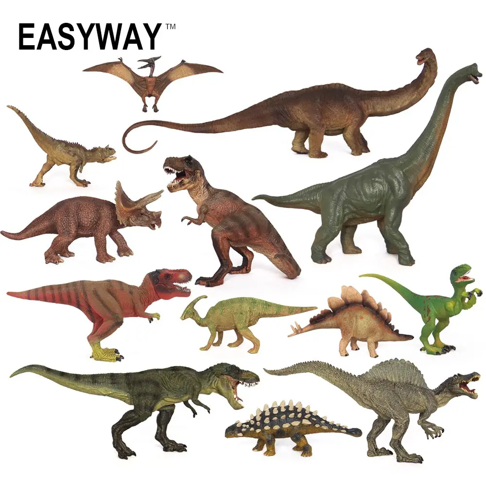 

Easyway Real Life Mini Animals Dinosaurs Action Figure Model Set Jurassic Dinosaurus Toys For Children Boys T-Rex Kids Gift DIY