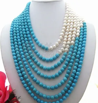 

N080402 18" 7Strands 9MM Pearl Necklace