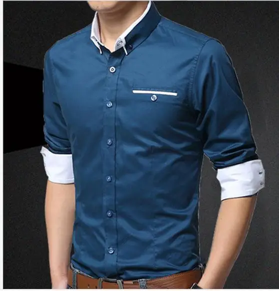 Европейской и Американской моды Тонкий рубашку с длинными рукавами хлопок 3XL 4XL Молодежи Весной новой Корейской версии мужская случайные