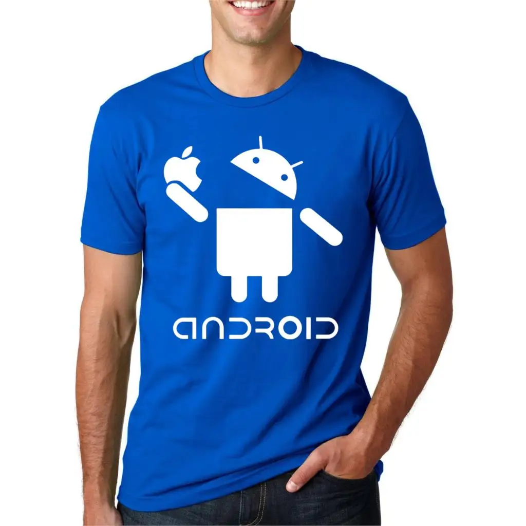 Для мужчин Android Творческий Novetly футболка Забавный дизайн с принтом букв короткий рукав футболки для девочек Летняя мода хип хоп Уличная