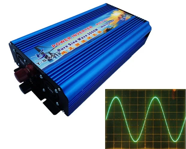 

High power dual digital display 3000W Pure sine wave inverter dc12V/24V to ac120V/220V 50HZ/60HZ 6000W peak power