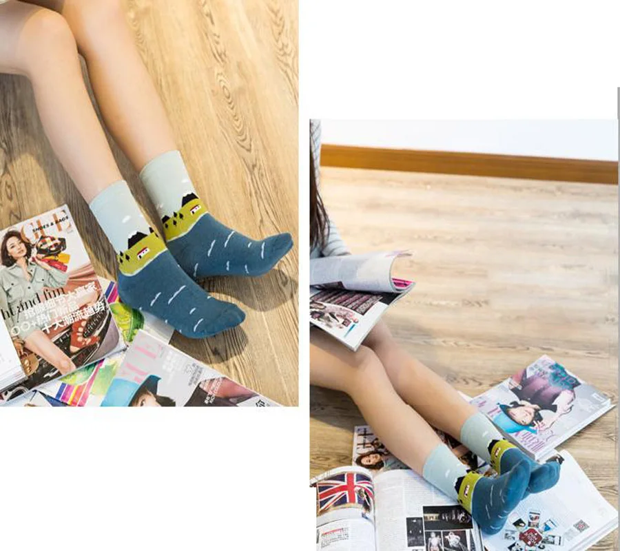 [COSPLACOOL] Новые женские носки без пятки, дышащие Теплые Носки с рисунком морской деревушки, удобные женские носки, meias feminina chaussettes