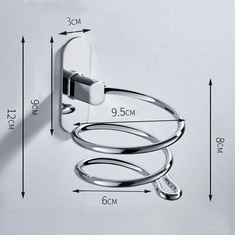 Держатель для фена из нержавеющей стали хромированная отделка стойка для фена настенная полка для ванной комнаты держатель для хранения вешалка