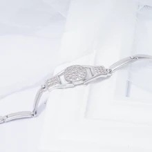 Часы дизайн звено цепи браслеты унисекс AAA кубического циркония теннисный браслет Белое Золото Заполненные ювелирные изделия подарок дропшиппинг