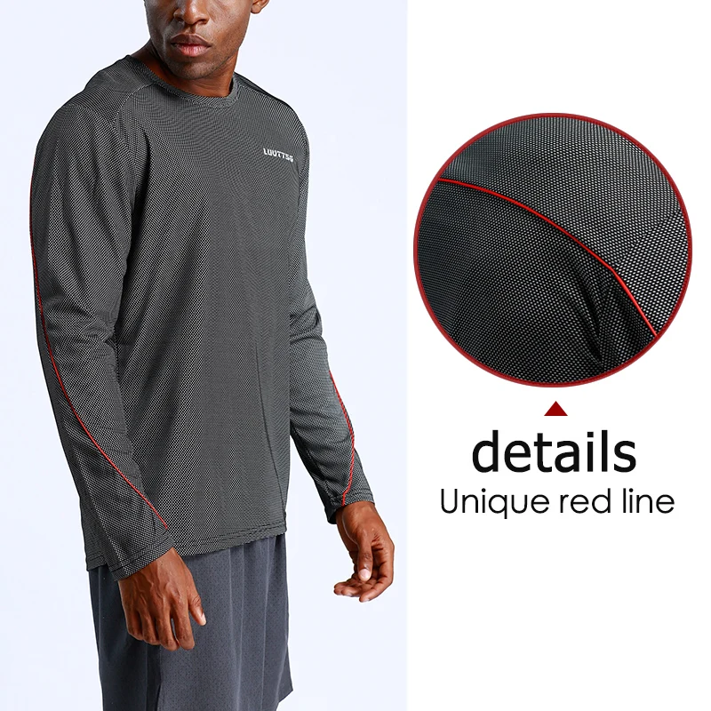 Быстросохнущие спортивные футболки для бега мужской с длинными рукавами фитнес Открытый Свободные футболки кофты бег Бодибилдинг рубашки