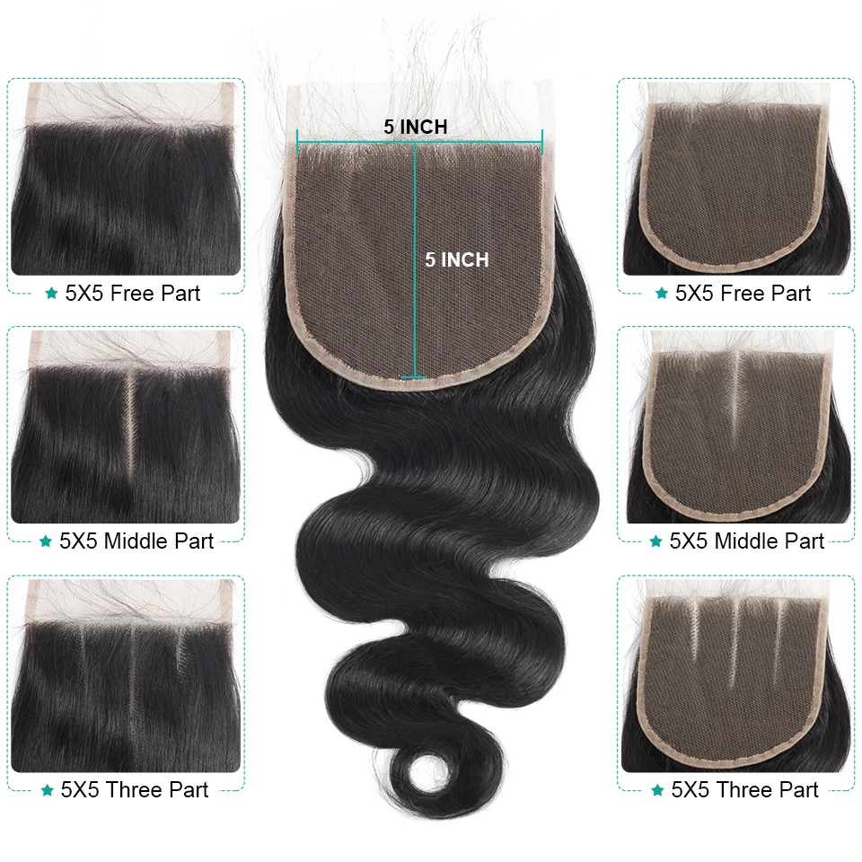 allove body wave 5X5 lace closure (5)