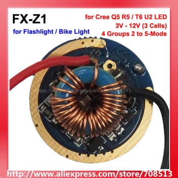 

FX-Z1 22mm 3V - 12V 1A / 2.2A 4 Groups 2 to 5-Mode Driver Circuit Board for LED Flashlight / Bike Light (1 pc)