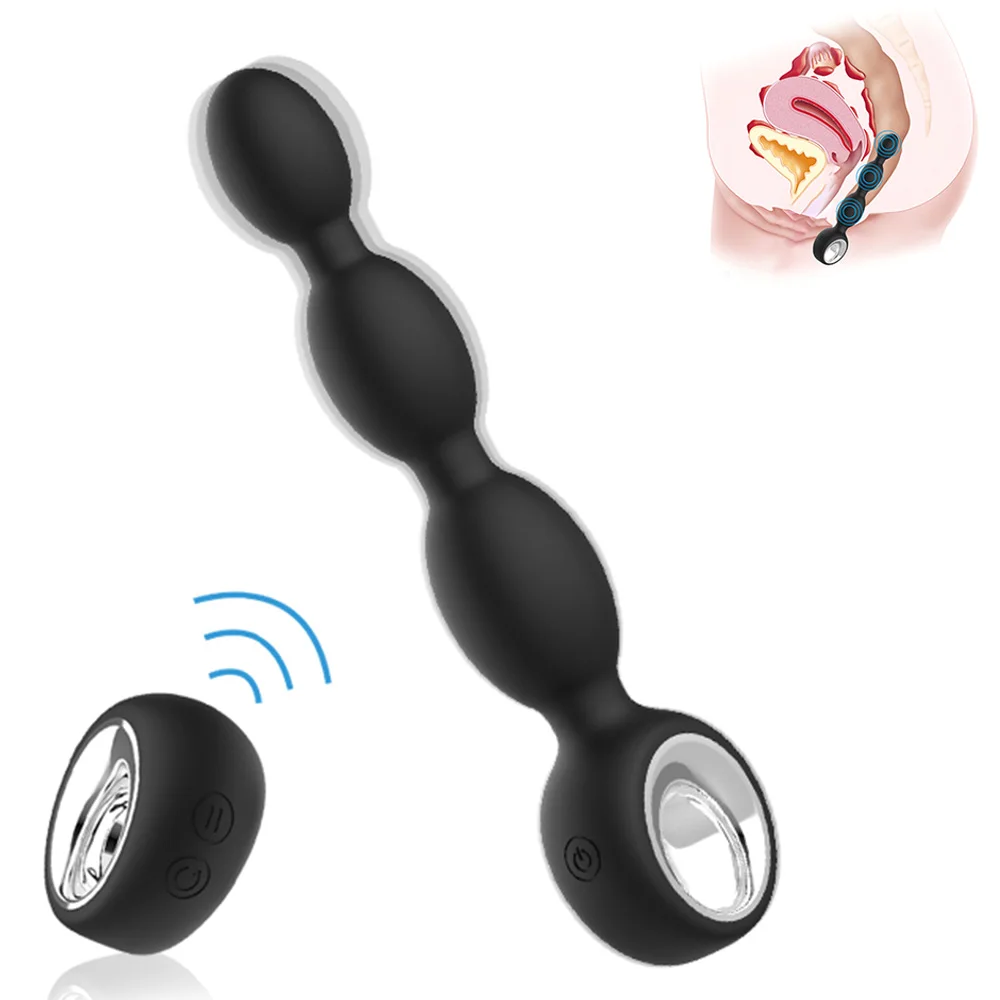 Anal Sex Toys For Men Vibrator Rotation Beads Male Prostate Massage Masturbator Butt Plug Silicone Erotic |