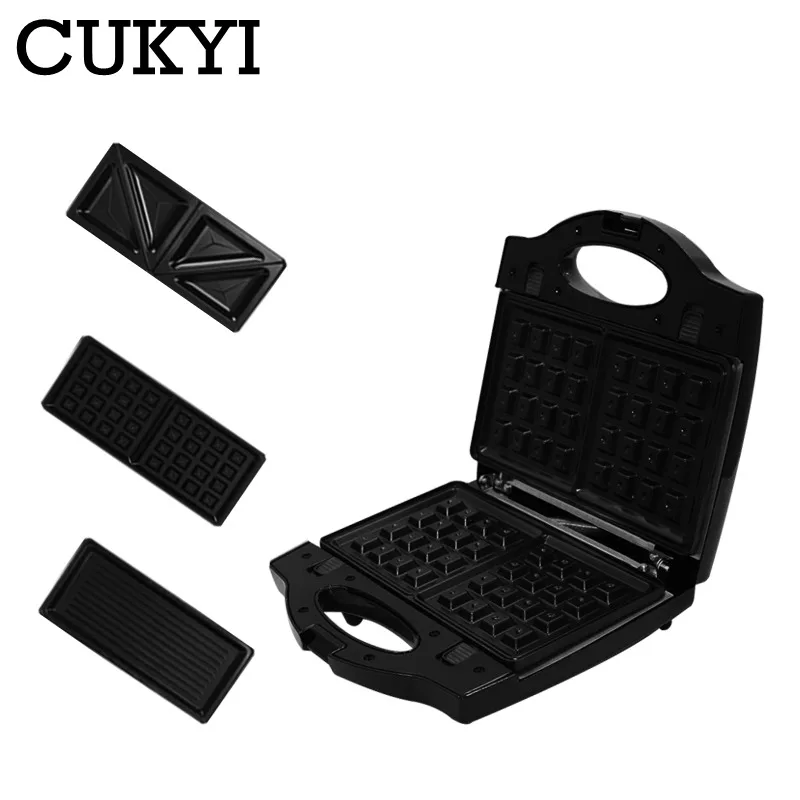 3 in 1 Electric Sandwich Panini Press and Waffle Maker Iron Changing Plates