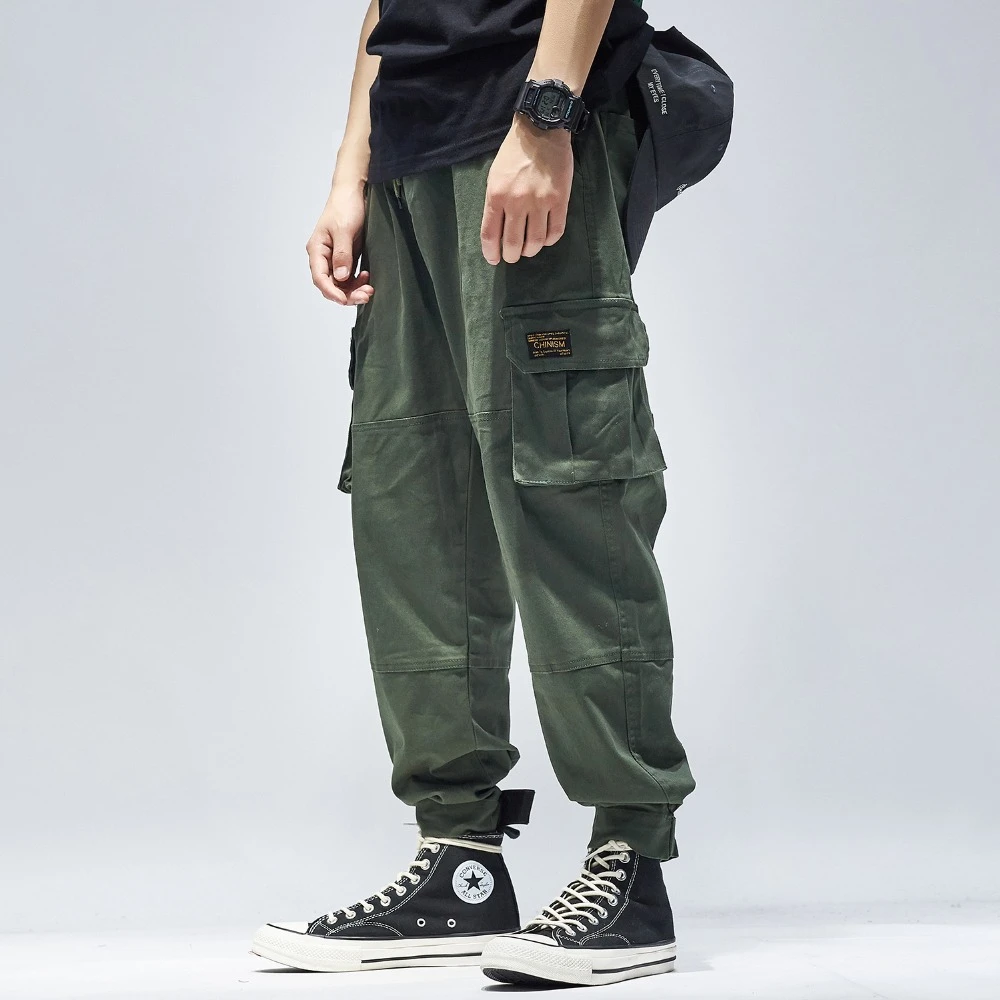 mens army green joggers