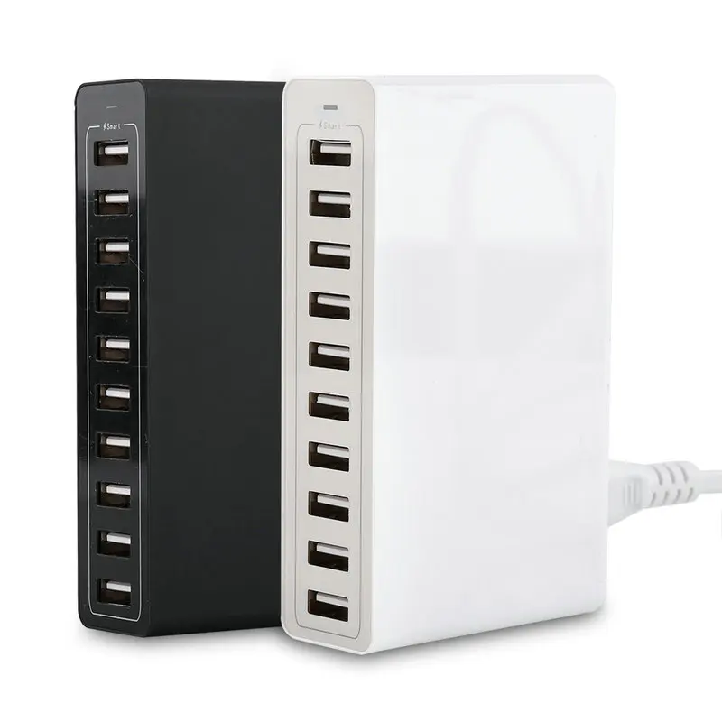 

10 Ports Intelligent AC USB Charger 50W 10A Wall Charger For Cellphone Tablet Travel Multi port Home USB Charger Free Shipping