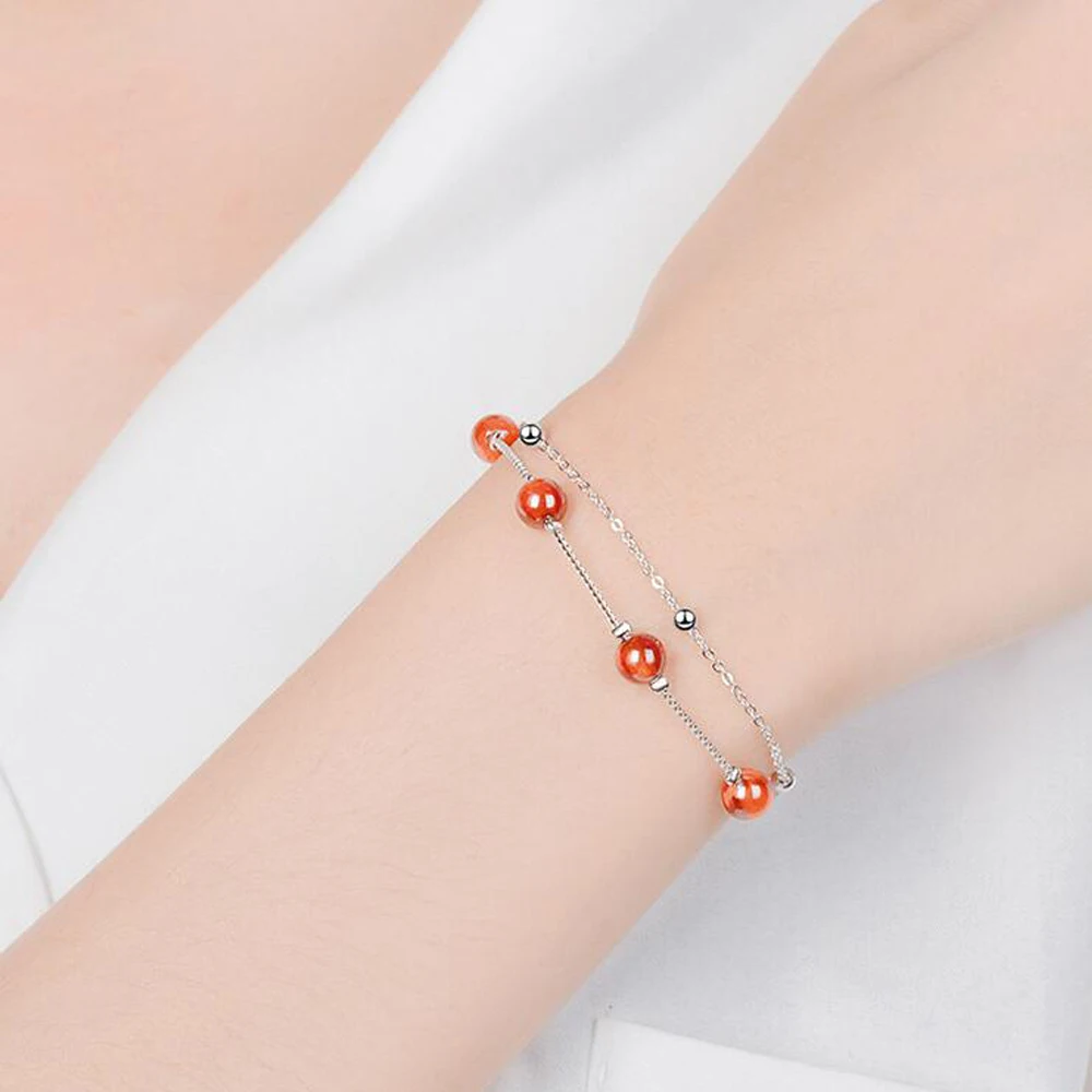 Garnet 925 silver women bracelets (4)
