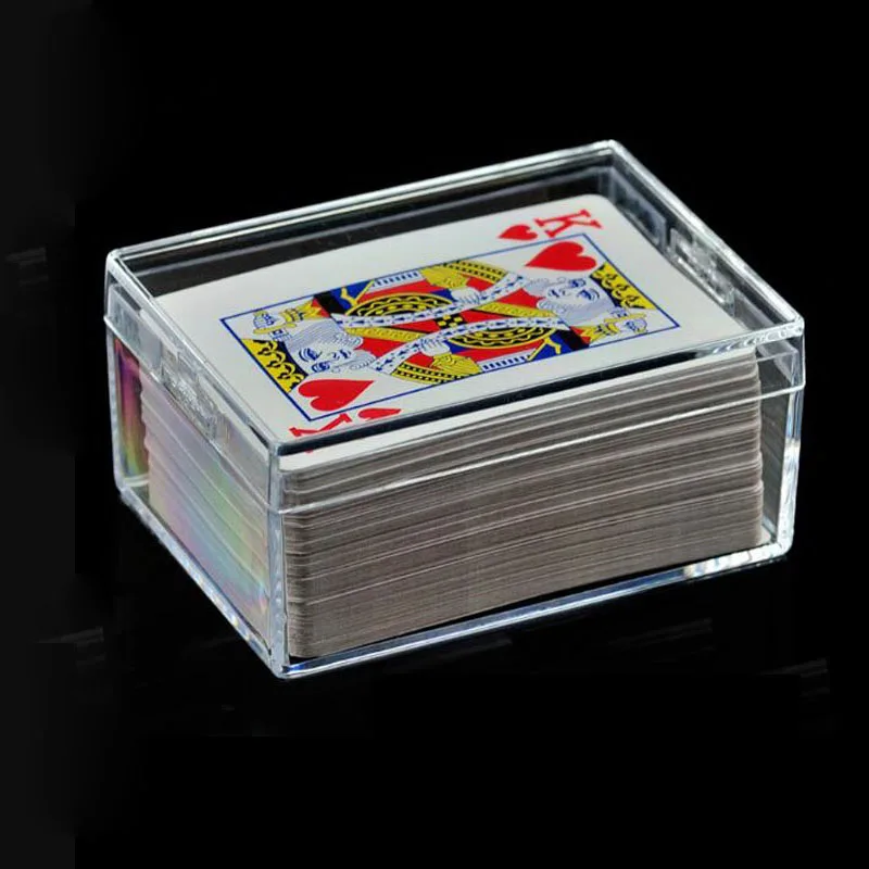 

100pcs PS Transparent Box Sealed Package Display Plastic Rectangular Poker Business Card Clear Storage Box ZA6221