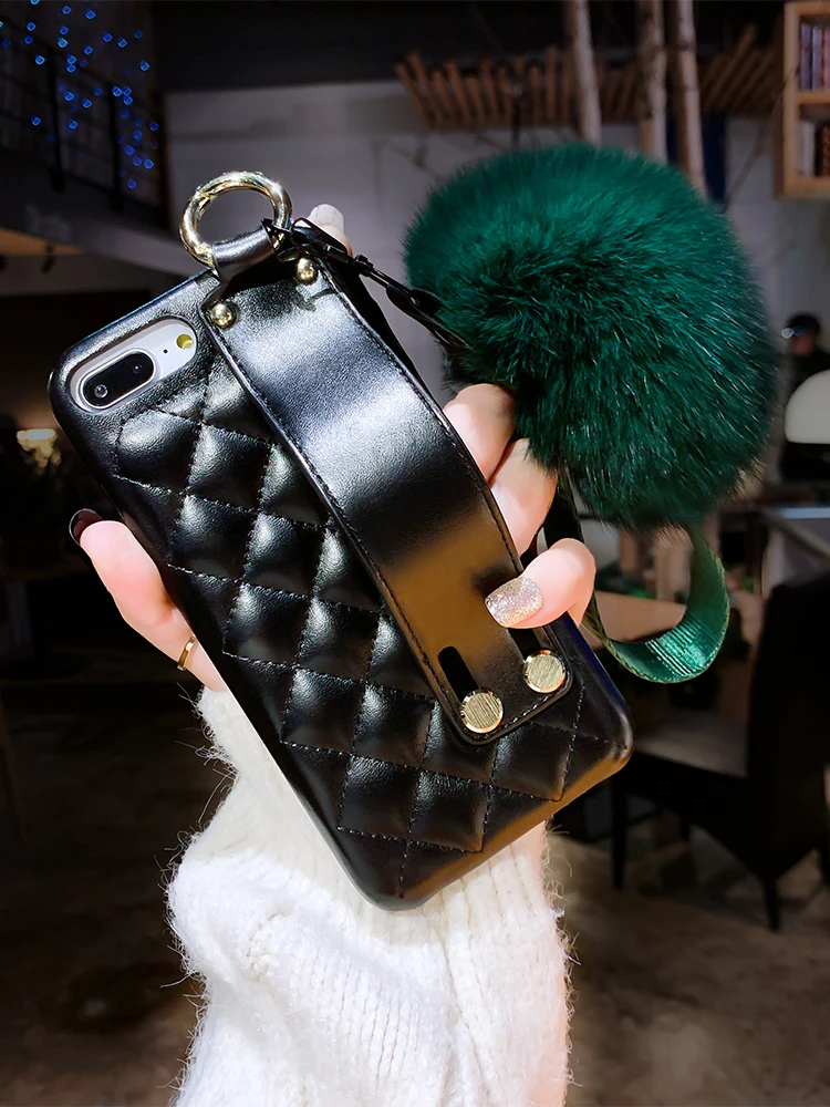 

Fashion Simple Wrist Strap Bracket Phone Cover Case For Iphone X Xs Max Xr 10 8 7 6 6s Plus Luxury Matte Pu Leather Coque Fundas