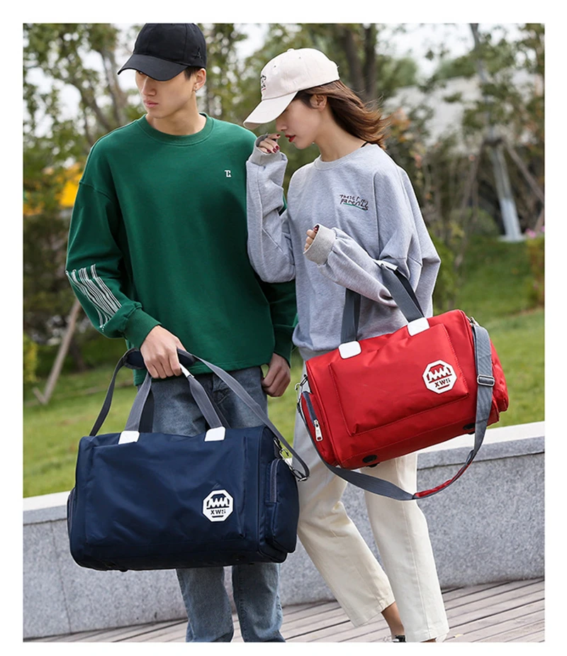 Stylish Outdoor Waterproof Nylon Sports Gym Bags Men Women Girls Training Fitness Travel Handbag Yoga Mat Bag Sac Sport (36)