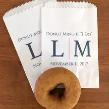 Пользовательский текст пончик против, если я пользу свадьбы конфеты стол лечить лепесток бросить мешки Bakery Cookie пользу пакеты