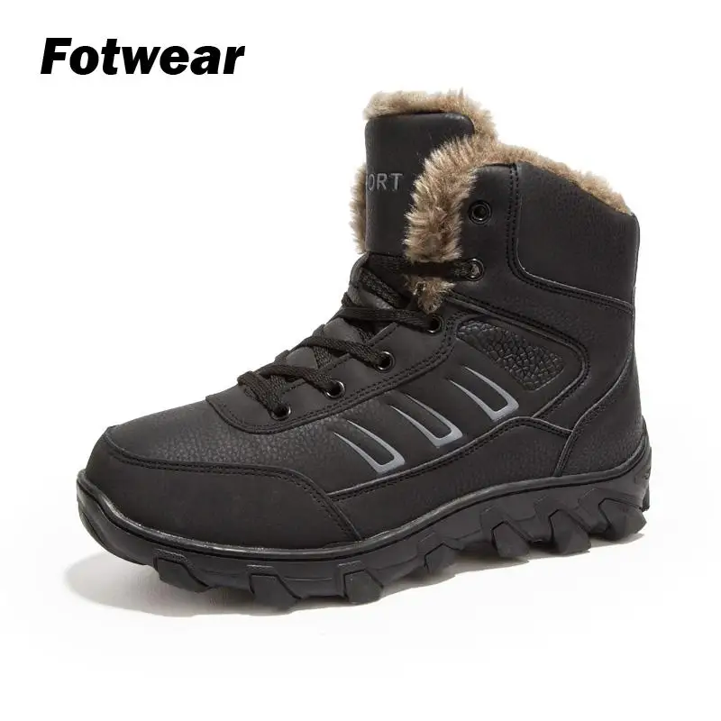 

Fotwear Men snow boot Men outdoor leather boot with Traditional lace-up system Footbed with arch supplies all-day Warm comfort