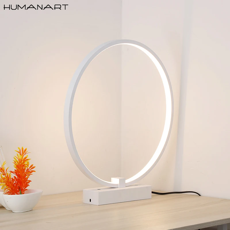 

Modern Minimalist Round Shape LED Table Lamp Study Desk Lamp Decor Table Light For Reading Living Room Bedroom