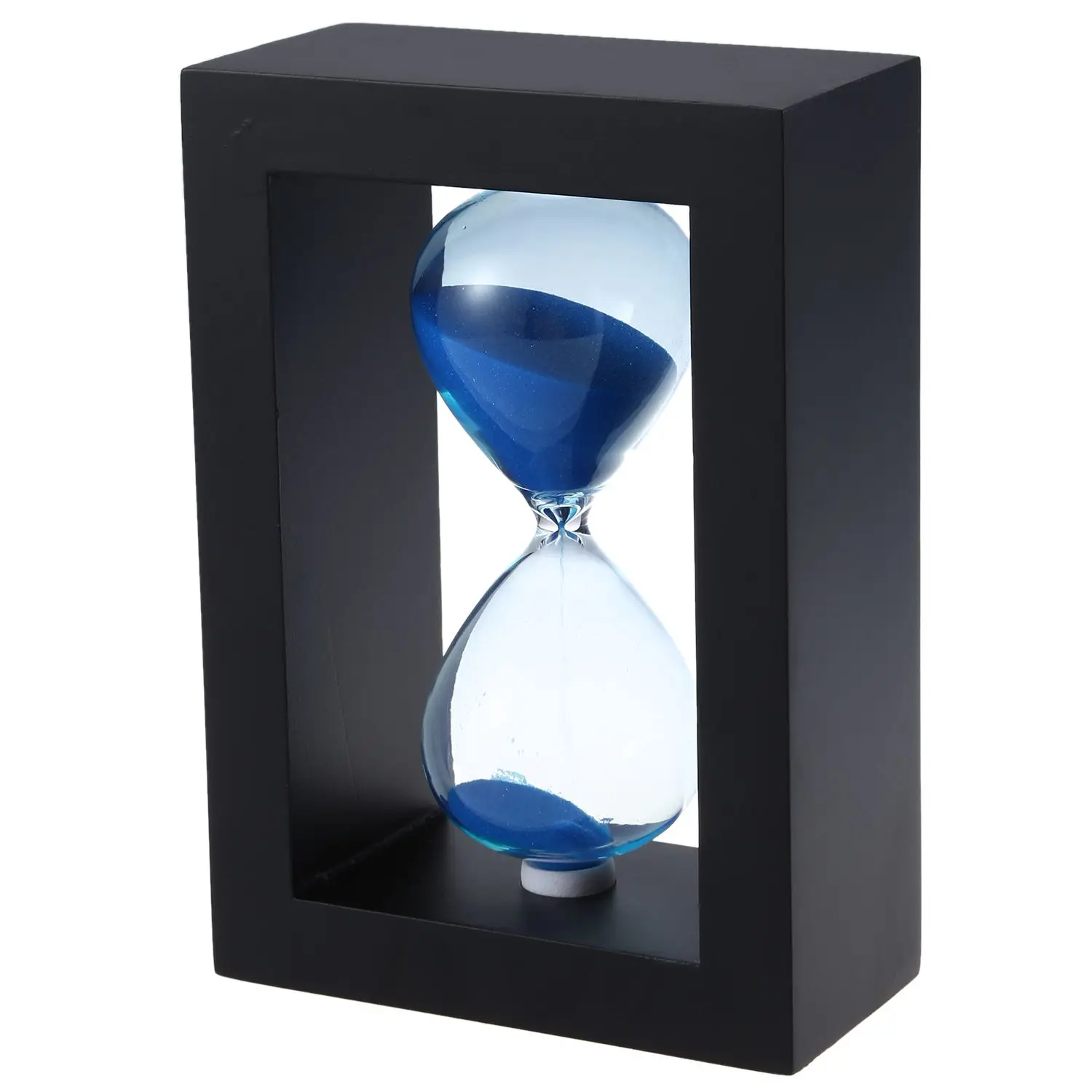 Hot Sale Wooden Frame Hourglass Sand Timer Black Frame Blue Sand.(Black Frame Blue