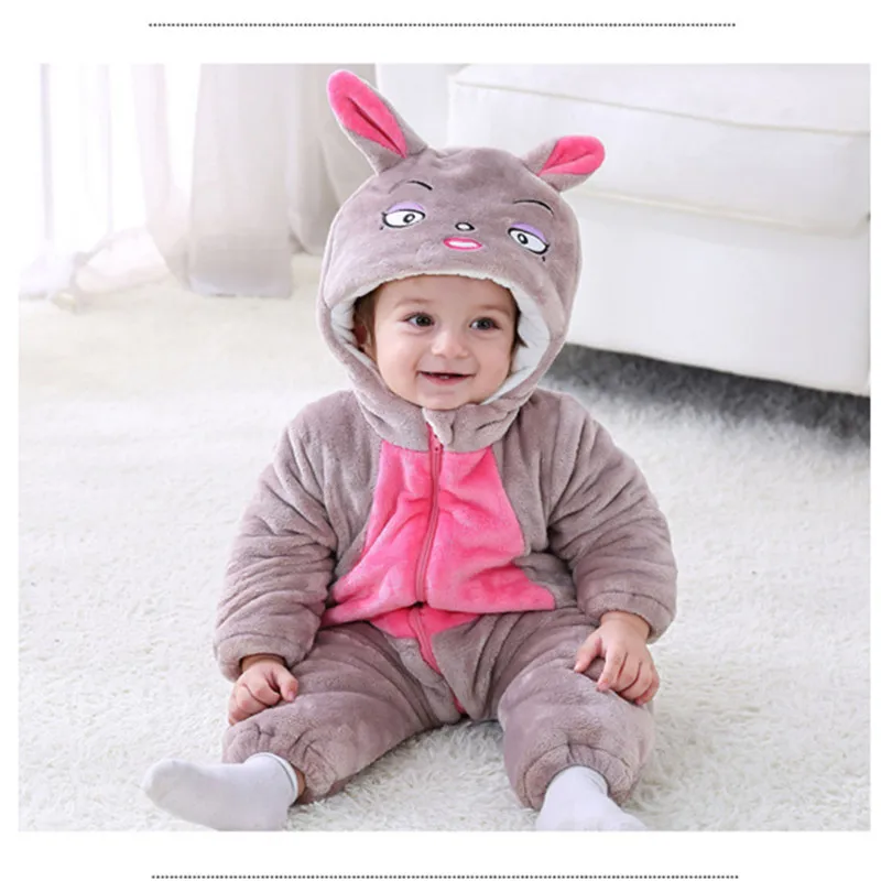 Brand New Baby Rompers Winter Thick  Baby Boy Girls Outdoor Wear Clothes Cotton Baby Romper Long Sleeve Newbore Rompers Hat 27