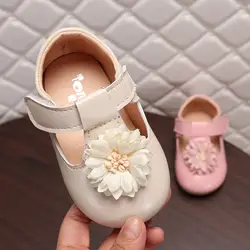 Обувь для малышей из искусственной кожи для маленьких девочек 1-3 лет, 2019 г. летние сандалии с цветочным рисунком для маленьких девочек
