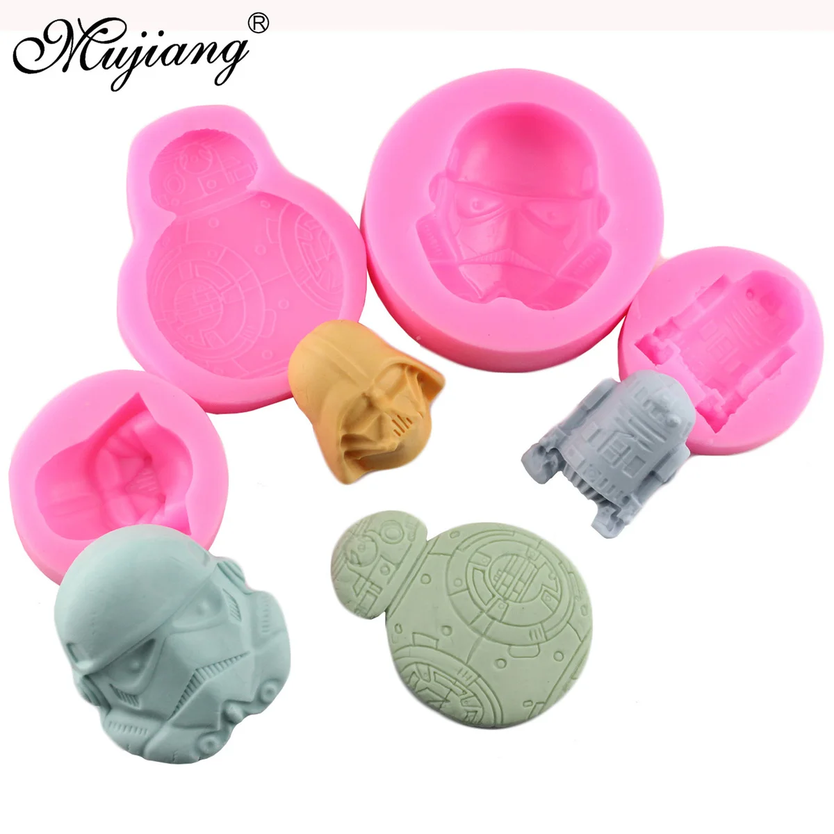 Mujiang 3D Star Wars Silicone Baking Molds Baby Birthday Party Cake Decorating Fondant Mold Chocolate Candy Fimo Clay Moulds