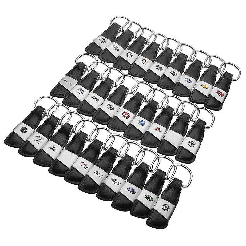 

2019 new leather fashion car logo keychain Best selling Volkswagen Honda Toyota metal car keychain fashion pendant z94