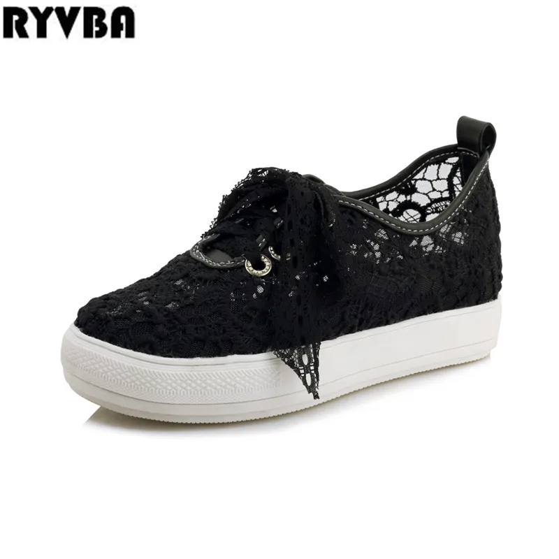 

RYVBA white woman platform shoes for women casual shoes flat ladies summer sexy shoes sneakers 2019 new black sexy mesh flats