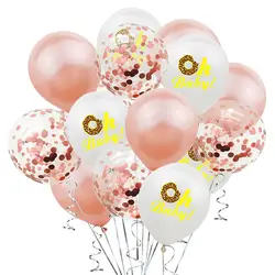 Пончик детка шар из латекса для маленьких мальчиков и девочек украшение душевой кабины для дня рождения розовое золото конфетти поставка