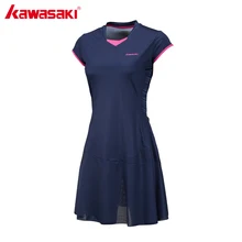 Kawasaki Марка дамы спортивные теннисное платье для Для женщин девочек быстросохнущая дышащие однотонные Teniss спортивная одежда синий и красный цвета SK-172701
