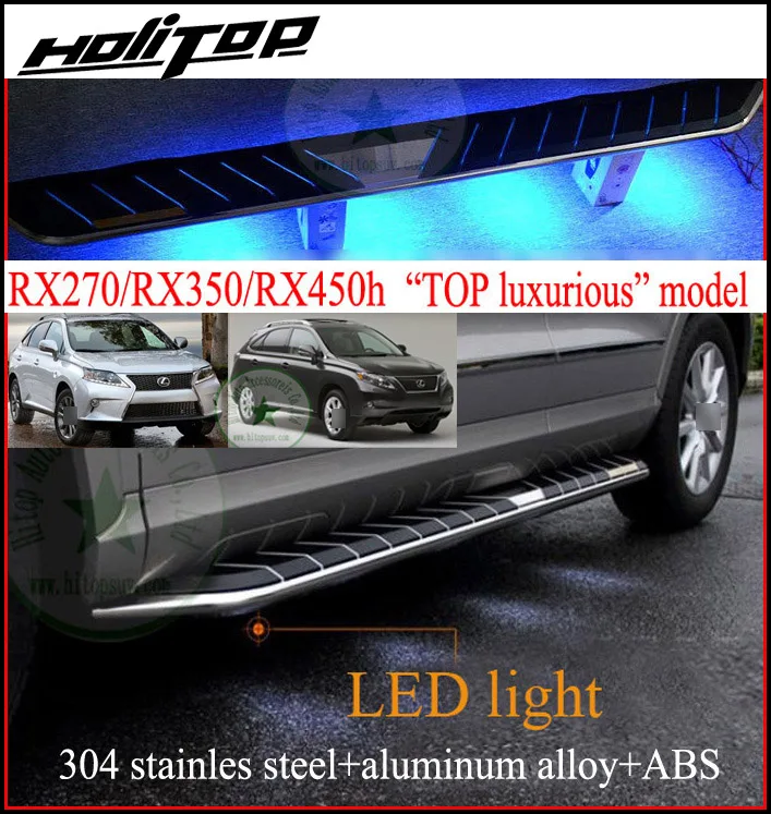 

TOP luxurious"running board side step bar for RX RX350 RX450h.fit for 2010-2015,stainless steel+aluminum alloy,load 300kg.