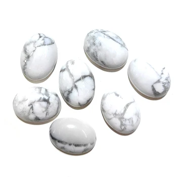 

10 PCS White Turquoise Natural Stones Cabochon 18x25mm 15x20mm 13x18mm 10x14mm Egg Shape No Hole For Making Jewelry DIY