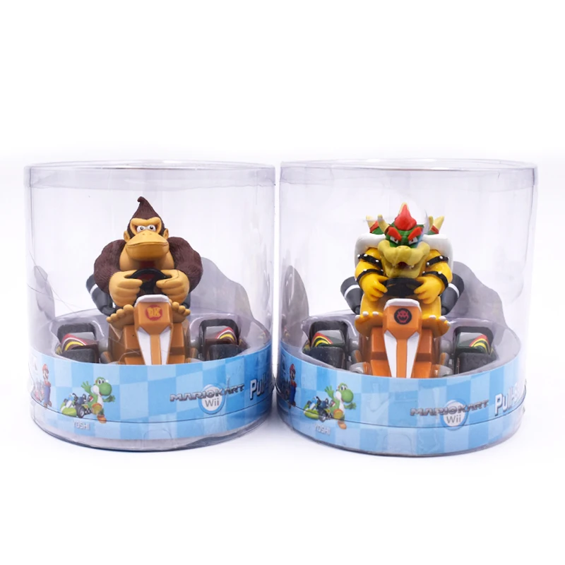 Super Mario Bros Figures 13Cm Japan Anime Luigi Dinosaurs Donkey Kong Bowser Kart Pull Back Car Pvc Figma Kids Hot Toys for Boys