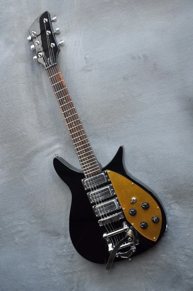 

top quality factory custom Rick 325 model 3 pickups Ricken musical instrument electric guitar black color wholesale&Retail