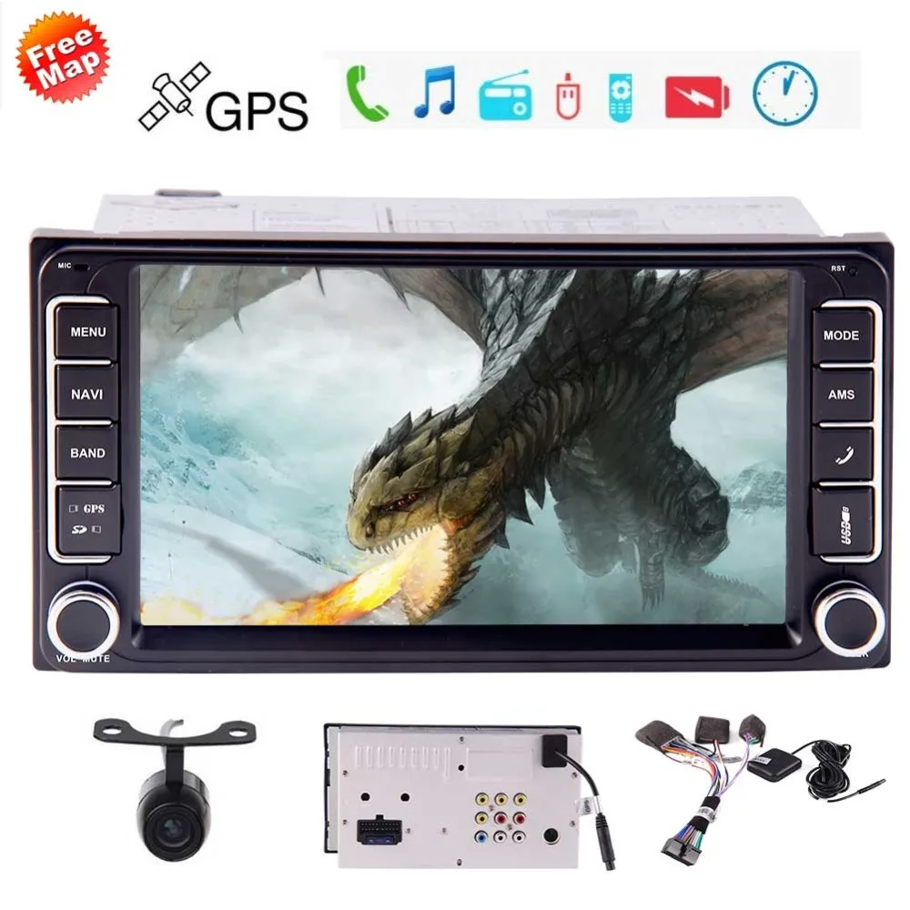 

For Toyota 7 inch 2 Din Car Stereo with Wince System MP5 Player in Dash GPS Navigation FM AM Radio Bluetooth USB SD Support Park