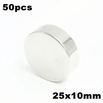

50pcs Super Powerful Strong Bulk Small Round NdFeB Neodymium Disc Magnets Dia 25mm x 10mm N35 Rare Earth NdFeB Magnet
