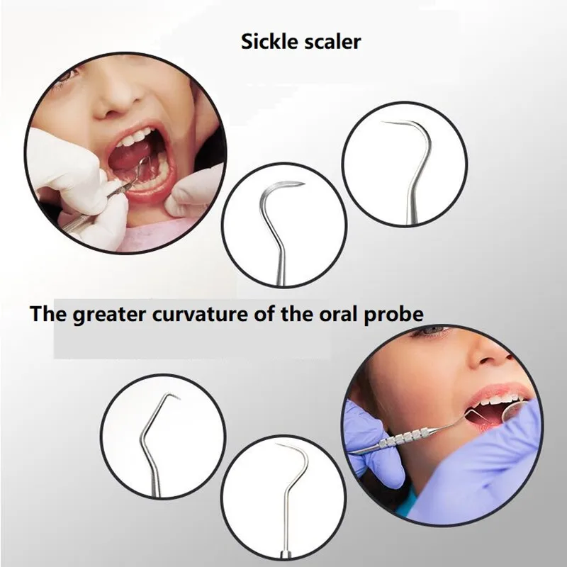 8 шт./компл. стоматологические инструменты для чистки зубов масштабирования из нержавеющей стали Dental Care Kit зубные зонд набор ключей