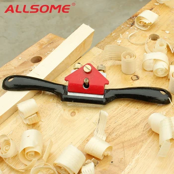 

ALLSOME 9 Inch Adjustable Woodcraft Metal Blade Spoke Shave Plane Manual Wood Working Hand Tool Saw Blade Gray Iron Manganese +