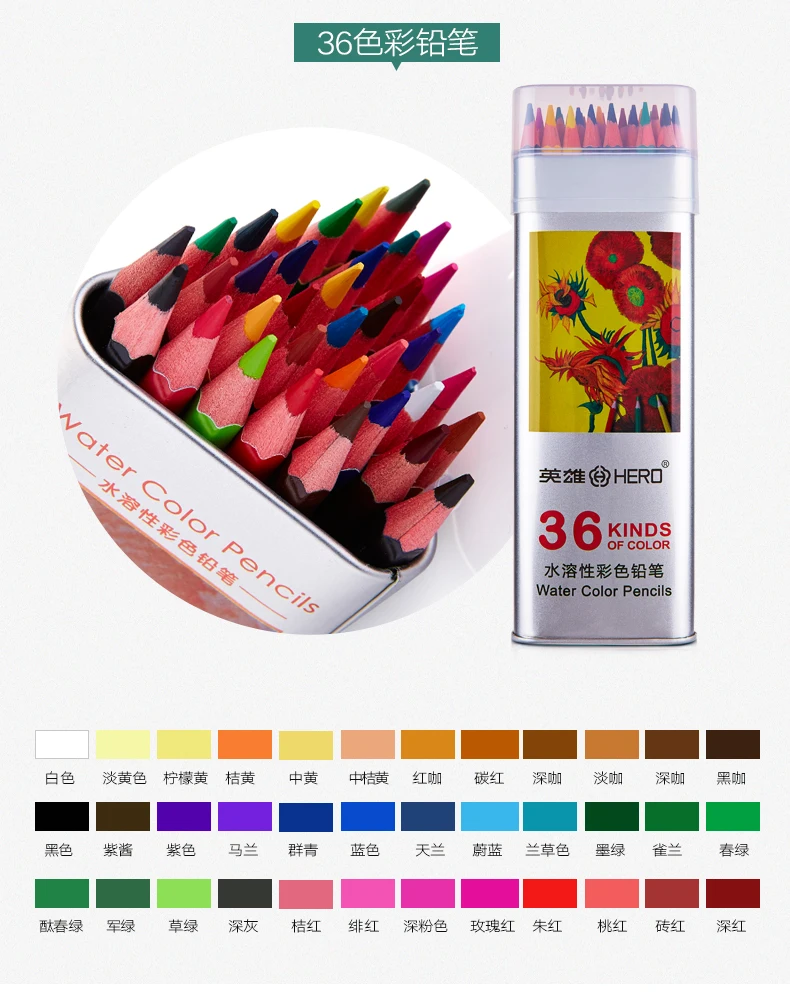 Водорастворимый цветной карандаш 36 цветов 48 цветов Ручка Для Рисования Дети секретный сад заполняет цветные карандаши для рисования художественные канцелярские принадлежности