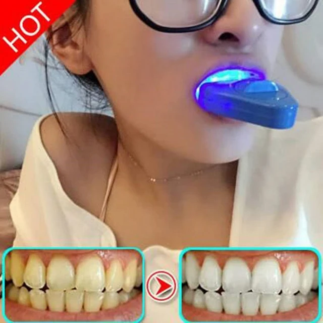 2 Sets Blue Light Teeth Whitening Device Teeth Bleaching Gel Dental