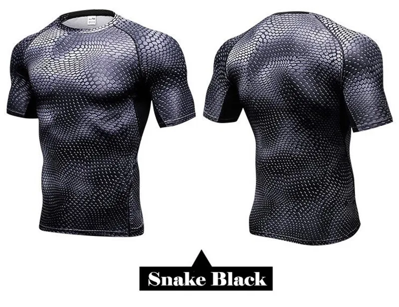 100 P! для мужчин Pro сжатия 3D принт плотная футболка, высокие эластичные быстросохнущие влагу спортивных Фитнес короткий рукав рубашки
