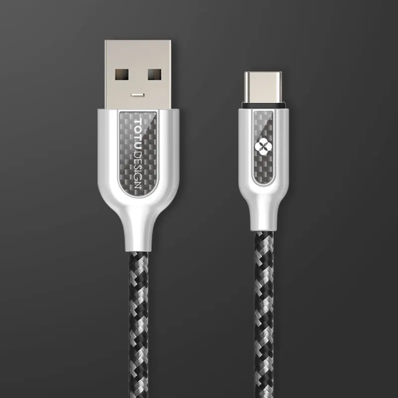 TOTU Тип usb C кабель для samsung S10 S9 S8 A50 Xiaomi Redmi Note 7 быстрой зарядки USB-C Зарядное устройство мобильного телефона USBC Тип-C - Цвет: Black