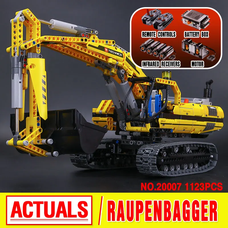 

New LEPIN 20007 technic series 1123pcs excavator Model Building blocks Bricks Compatible Toy Christmas Gift 8043 Educational Car