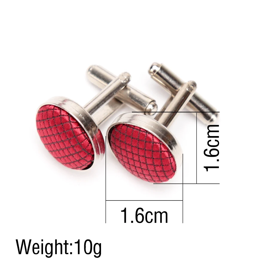 1Pair Mens Cufflinks for Busines Fashion Shirt Wedding Party Men Cufflink Solid Cloth Round Cufflinks Accessories Wholesales